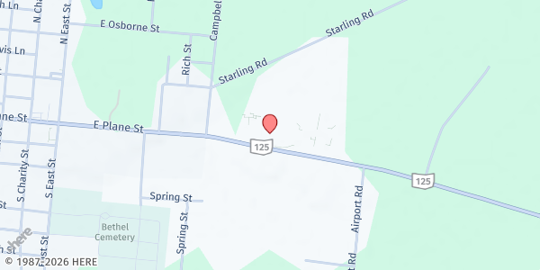 Map showing St Mary Church at 3398 SR 125, Bethel, OH