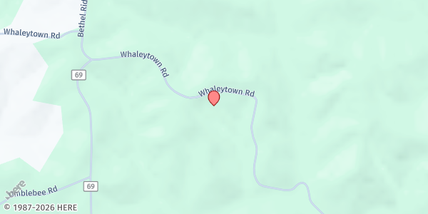 Map showing Bethel Ridge Food Pantry at 2840 Whaleytown Rd., Big Rock, OH