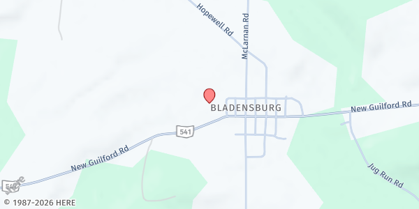 Map showing Mid-Ohio Market - Center of Hope at 25821 New Guilford Road, Bladensburg, OH