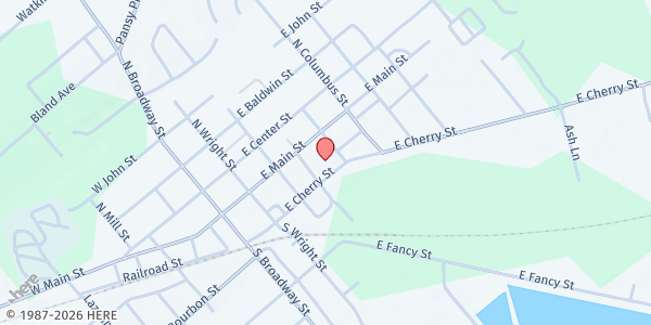 Map showing Blanchester Community Food Pantry at 318 E. Main Street, Blanchester, OH