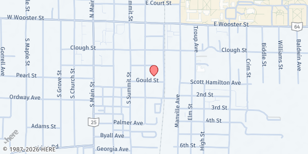 Map showing Bowling Green Christian Food Pantry at 419 Gould Street #5, Bowling Green, OH