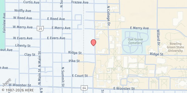 Map showing St. Thomas More Church at 425 Thurstin Ave., Bowling Green, OH