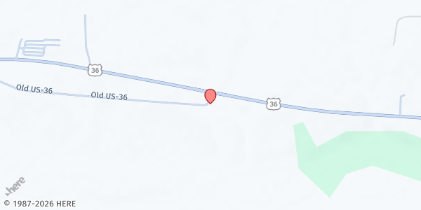 Map showing Solid Rock Apostolic Church at 8991 Old US Route 36, Bradford, OH
