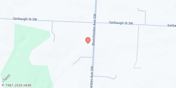 Map showing T.O.S.M. - Christ Community Church at 4363 Manchester Ave. SW, Brewster, OH