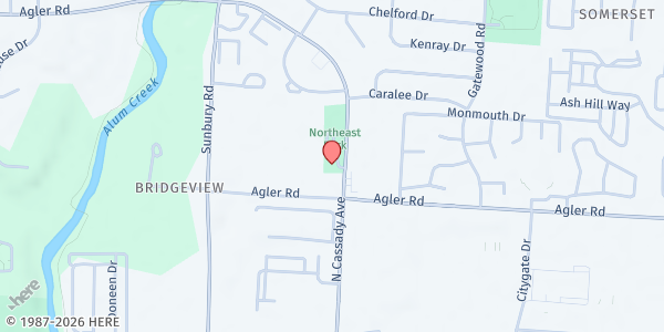 Map showing Howard Community Center at 2505 North Cassady Avenue, Bridgeview, OH