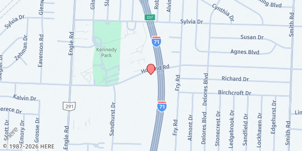 Map showing Audrey's Outreach at 16845 Holland Rd, Brook Park, OH