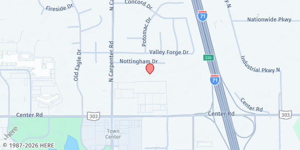 Map showing Brunswick Food Pantry Inc at 1255 North Carpenter, Brunswick, OH