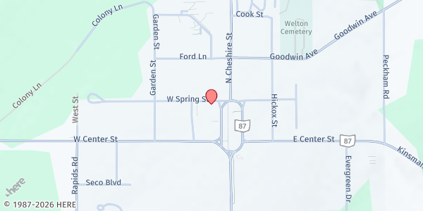 Map showing Burton Congregational United Church at 14558 W Park St, Burton, OH