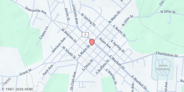 Map showing Harcatus Pantry at 122 South Main Street, Cadiz, OH