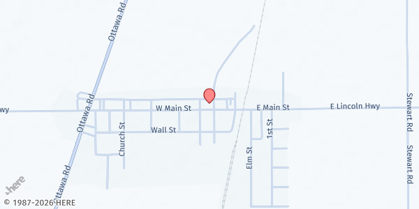 Map showing Cairo UMC Food Pantry at 210 W. Main St., Cairo, OH