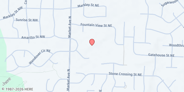 Map showing First Christian Church - Canton at 6900 Market Ave. N., Cairo, OH