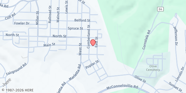 Map showing Lutheran Social Services Choice Pantry - Noble at 49014 Outpost Rd, Caldwell, OH