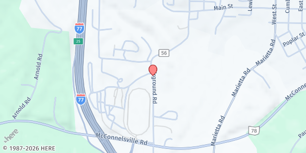 Map showing Noble County Fairgrounds at County Road 56, Caldwell, OH
