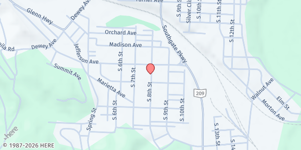 Map showing Faith United Methodist Church Produce Market at 518 S 8TH ST, CAMBRIDGE, OH