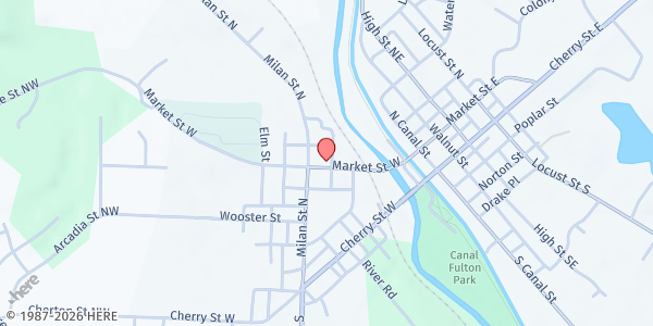 Map showing SALT BOX Kitchen - Canal Fulton Pantry at 408 Market St W, Canal Fulton, OH