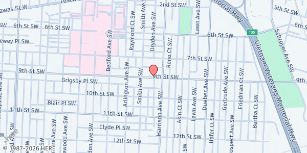Map showing 2221 9th St SW at 2221 9th St SW, Canton, OH