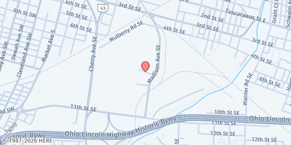Map showing All Saints Temple COGIC at 1451 Wilbur Allen Jr Ave. SE, Canton, OH