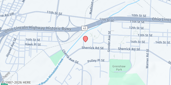 Map showing All Saints Temple COGIC at 1451 Wilbur Allen Jr Ave SE, Canton, OH