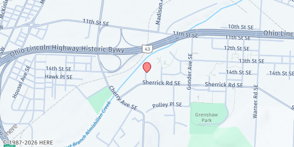 Map showing All Saints Temple COGIC Pantry at 1451 Wilbur Allen Jr Ave SE, Canton, OH