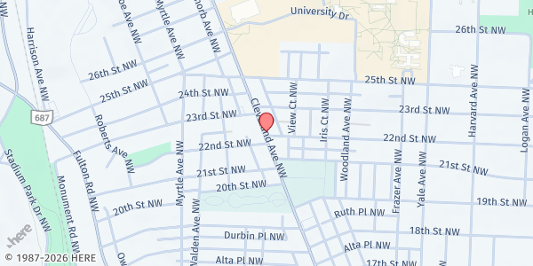 Map showing Canton Friendship Center - Meal Service Location at 2200 Cleveland Ave NW, Canton, OH