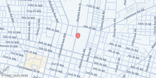 Map showing Catholic Charities of Stark - Pantry at 832 McKinley Ave NW ST 1150, Canton, OH