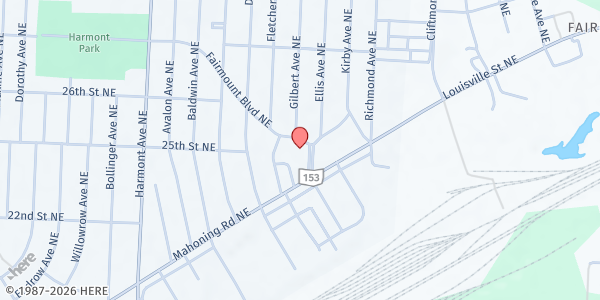 Map showing Fairmont Park United Presbyterian Church at Fairmont Park United Presbyterian Church, Canton, OH