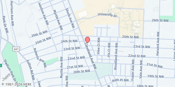 Map showing Grace United Church of Christ - Canton at 2300 Cleveland Ave. N.W., Canton, OH