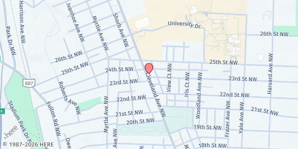 Map showing Grace United Church of Christ - Canton at 2300 Cleveland Ave NW, Canton, OH
