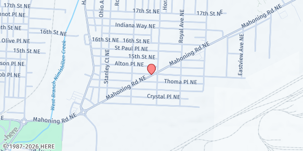 Map showing Hope Outreach Ministry of Stark County at 1530 Superior NE, Canton, OH