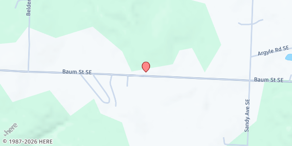 Map showing Mt. Zion Community Church at 2637 Baum St., SE, Canton, OH