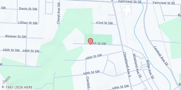 Map showing North Industry Christian Church Pantry at 425 45th St SW, Canton, OH