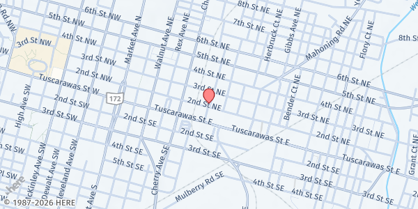 Map showing Pantry at 215 Orchard St NE, Canton, OH