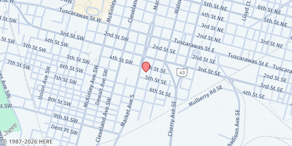 Map showing The Salvation Army - Canton at 420 Market Ave S, Canton, OH