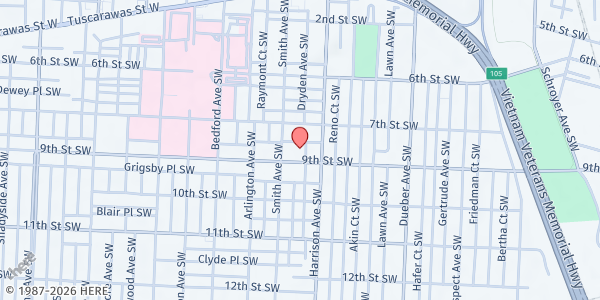 Map showing Total Living Center at 2221 9th St SW, Canton, OH
