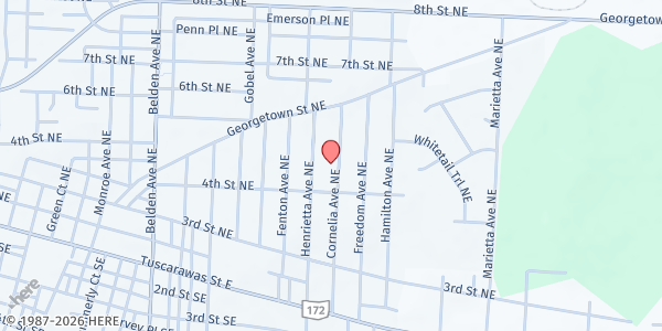 Map showing Union Baptist Church - Canton at 413 Cornelia N.E., Canton, OH