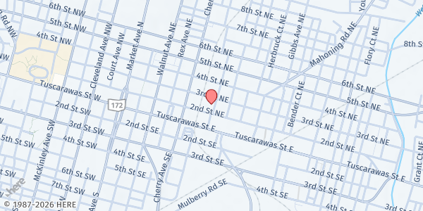 Map showing UrbanArk - Food Distribution at 215 Orchard Ave. NE, Canton, OH