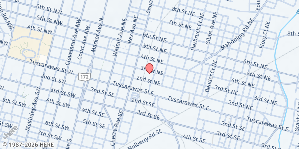 Map showing UrbanArk, Inc at 215 Orchard St NE, Canton, OH