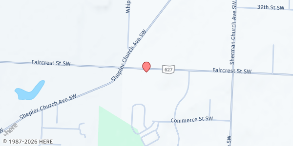 Map showing Well of Hope Ministries at 3990 Faircrest St. SW, Canton, OH