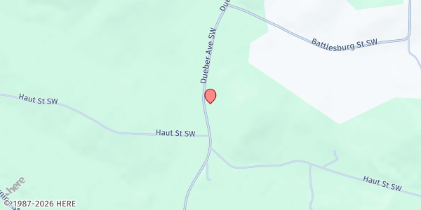 Map showing Well of Hope Ministries at 7980 Dueber Ave. SW, Canton, OH