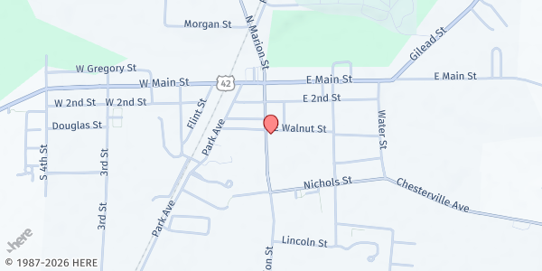 Map showing Cardington Food Pantry at 300 S. Marion Street, Cardington, OH