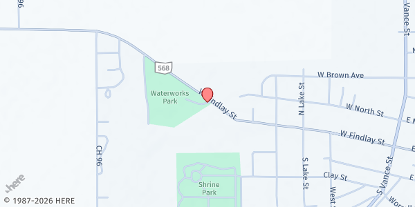 Map showing Carey Food Pantry at 711 W. Findlay St., Carey, OH