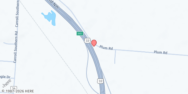 Map showing Bloom Carroll Shalom Pantry Mission - Plum Road at 4925 PLUM RD, CARROLL, OH