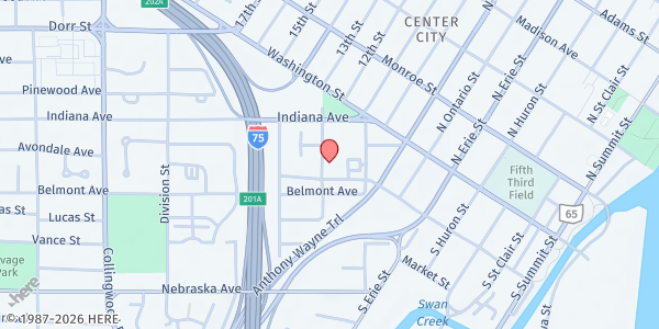 Map showing Historic Church of Saint Patrick at 130 Avondale Avenue, Center City, OH
