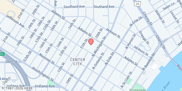 Map showing Main Library at 325 North Michigan Street, Center City, OH