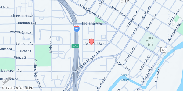 Map showing Port Lawrence (LMH) - Work in Progress Program at 201 Belmont Avenue, Center City, OH