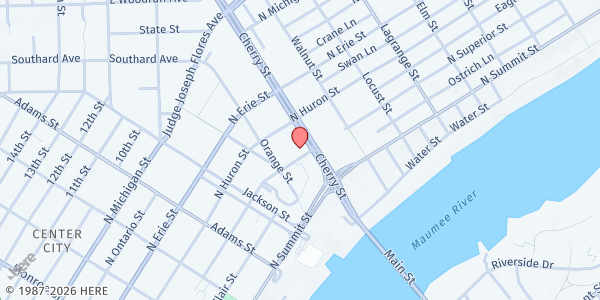 Map showing Saint Francis de Sales Chapel at 501 Cherry Street, Center City, OH