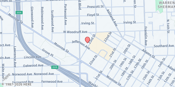 Map showing Senior Centers Inc. - Center City at 2308 Jefferson Avenue, Center City, OH