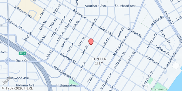 Map showing St Paul Community Center at 230 13th Street, Center City, OH