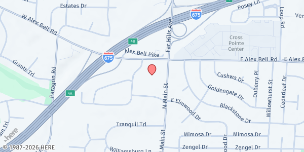 Map showing FISH Southeast Food Pantry at 7001 Far Hills Ave, Centerville, OH