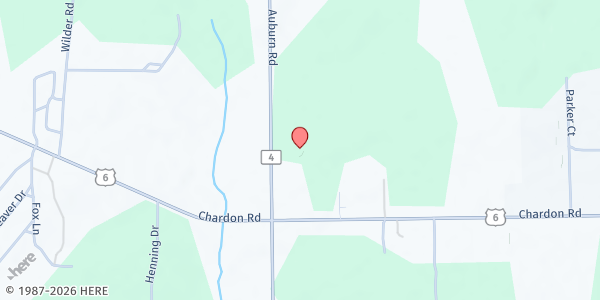 Map showing Celebration Lutheran Church at 10621 Auburn Rd, Chardon, OH